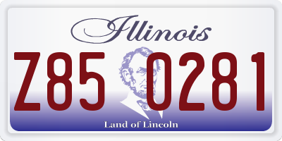 IL license plate Z850281