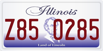 IL license plate Z850285