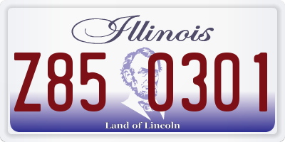 IL license plate Z850301