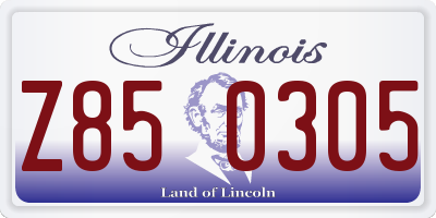 IL license plate Z850305