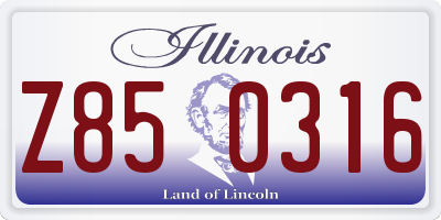 IL license plate Z850316