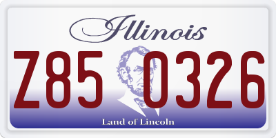 IL license plate Z850326
