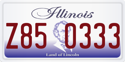 IL license plate Z850333