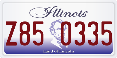 IL license plate Z850335