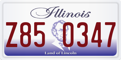 IL license plate Z850347