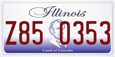 IL license plate Z850353