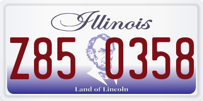 IL license plate Z850358