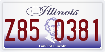 IL license plate Z850381