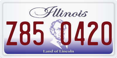 IL license plate Z850420