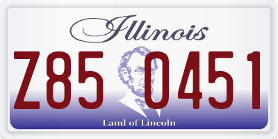 IL license plate Z850451