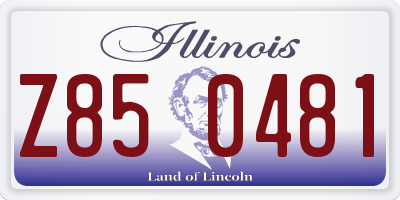 IL license plate Z850481