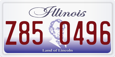 IL license plate Z850496