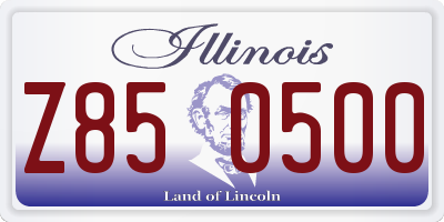 IL license plate Z850500