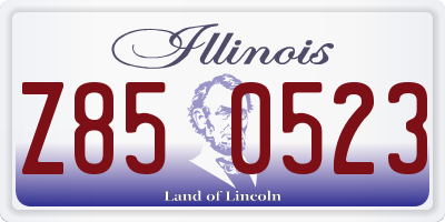 IL license plate Z850523