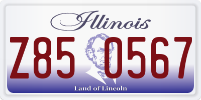 IL license plate Z850567