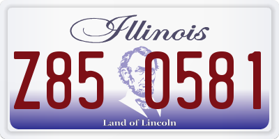IL license plate Z850581