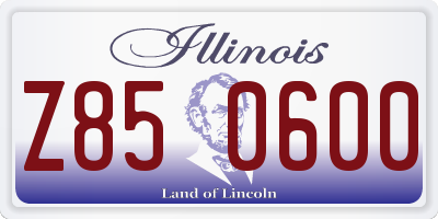 IL license plate Z850600