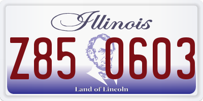 IL license plate Z850603