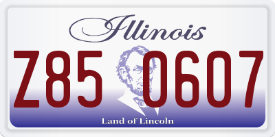IL license plate Z850607