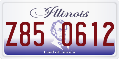 IL license plate Z850612