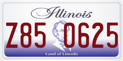 IL license plate Z850625