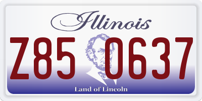 IL license plate Z850637