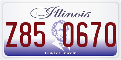 IL license plate Z850670