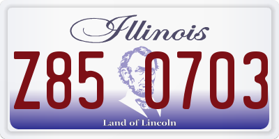 IL license plate Z850703