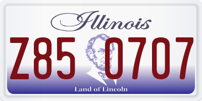 IL license plate Z850707