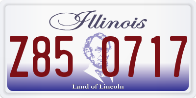 IL license plate Z850717