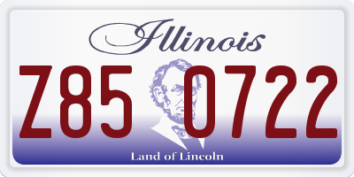 IL license plate Z850722