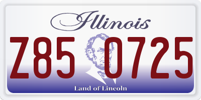 IL license plate Z850725