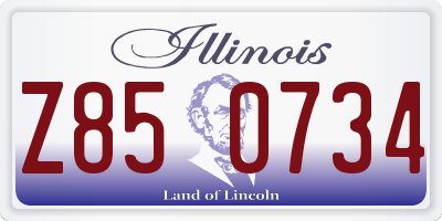 IL license plate Z850734