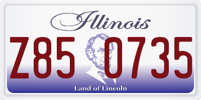 IL license plate Z850735