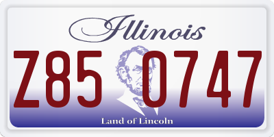 IL license plate Z850747