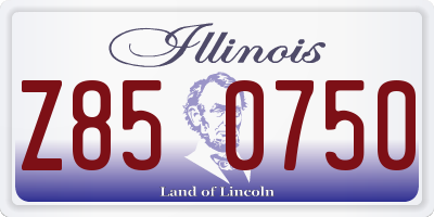 IL license plate Z850750