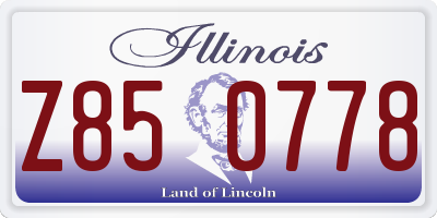 IL license plate Z850778