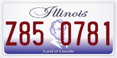 IL license plate Z850781