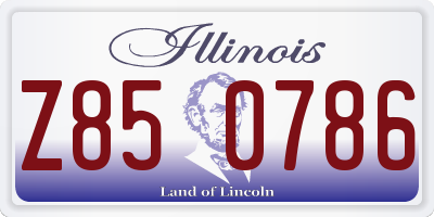 IL license plate Z850786