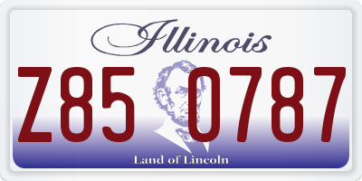 IL license plate Z850787