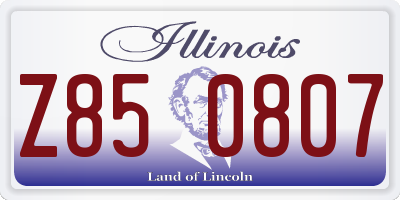 IL license plate Z850807