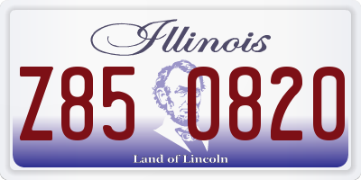 IL license plate Z850820