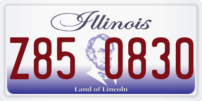 IL license plate Z850830