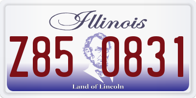 IL license plate Z850831