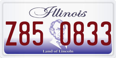 IL license plate Z850833