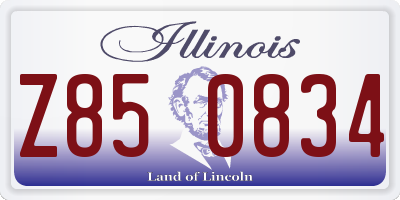 IL license plate Z850834