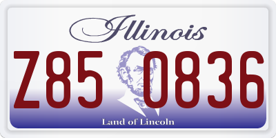 IL license plate Z850836