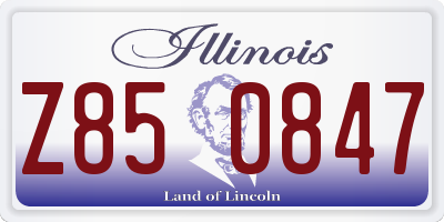IL license plate Z850847