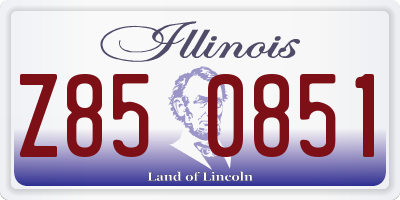 IL license plate Z850851