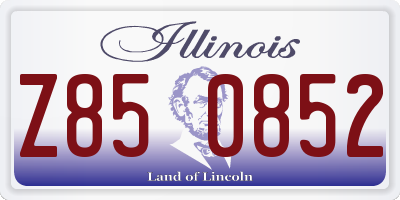 IL license plate Z850852